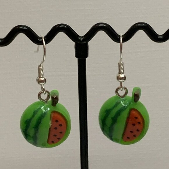 Watermelon Earring, Summer Earring, Funny Food Earring, Fruit Earring, Gift Idea - Picture 5 of 7